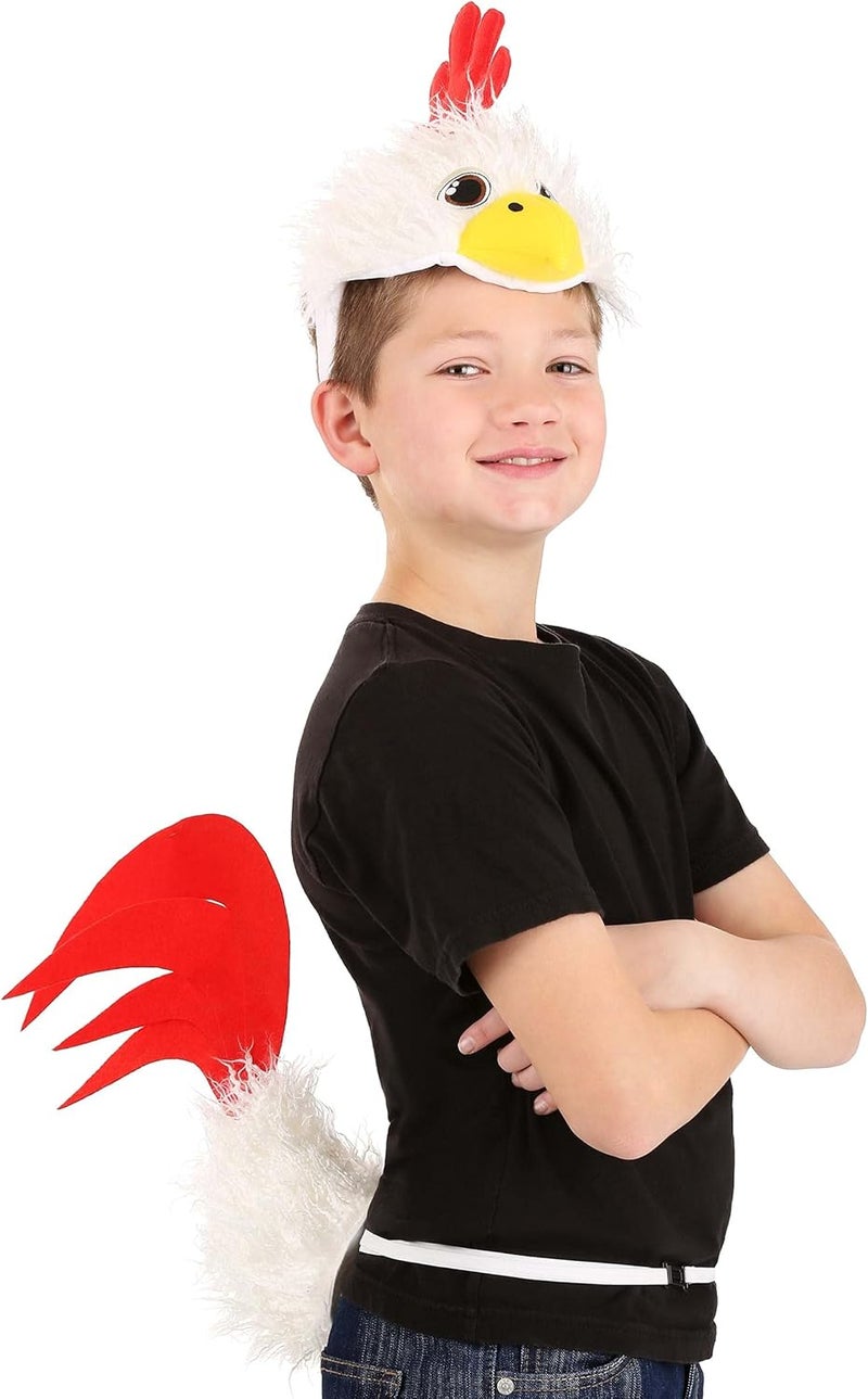 elope Chicken Soft Headband & Tail Costume Accessory Kit - Soft Sculpted Beak and Tail with Adjustable Elastic - Image 2